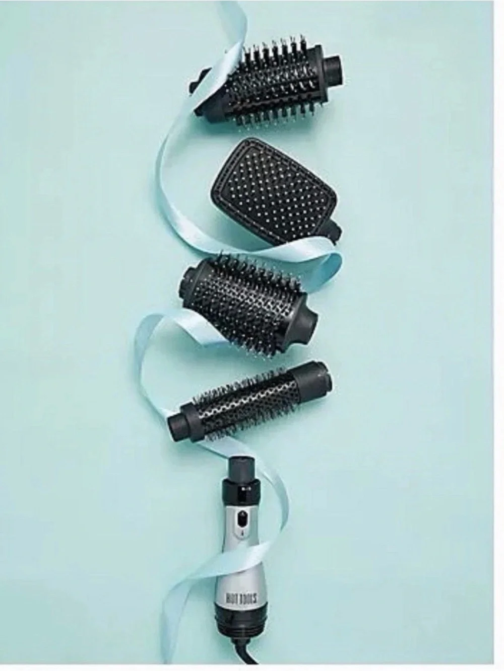 Hot Tools Pro Signature Blowout Hair Brush Ultimate 4-Pc Kit Blck/Silver New